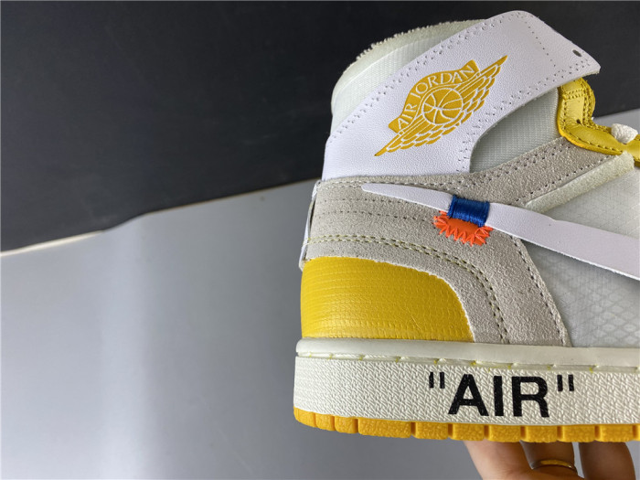 Air Jordan 1 x Off-White NRG White/Dark Powder Yellow-Cone AQ0818-149