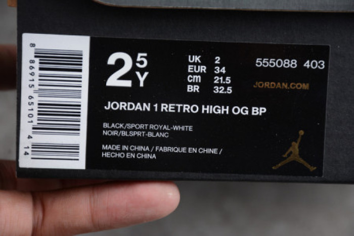 KIDS AIR JORDAN 1 RETRO HIGH OG ‘GAME ROYAL’ 555088 403