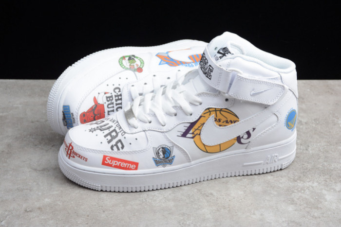 AIR FORCE 1 MID NBA WHITE AQ8017-100